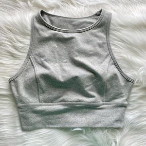 JoyLab Light Heather Gray Work Out Sports Cropped Tank Top